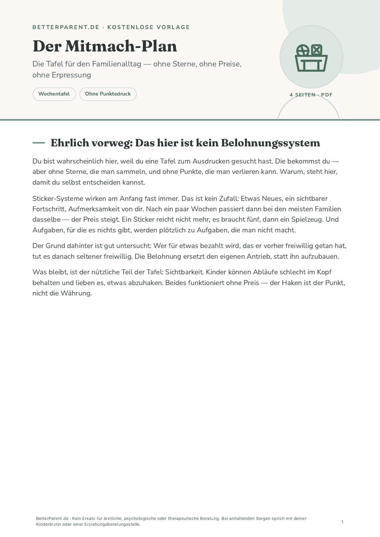Vorschau: erste Seite von „Der Mitmach-Plan“