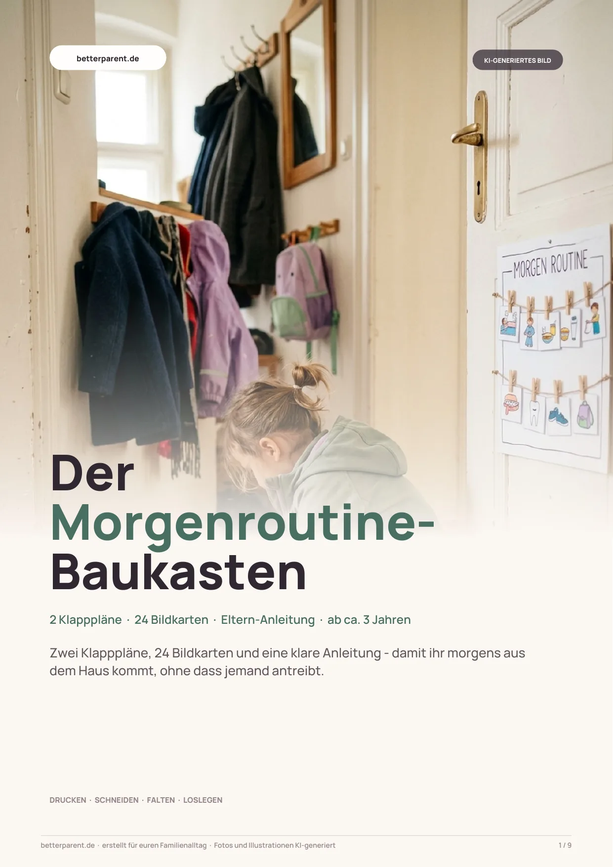 Erste Seite der Vorlage „Der Morgenroutine-Baukasten“