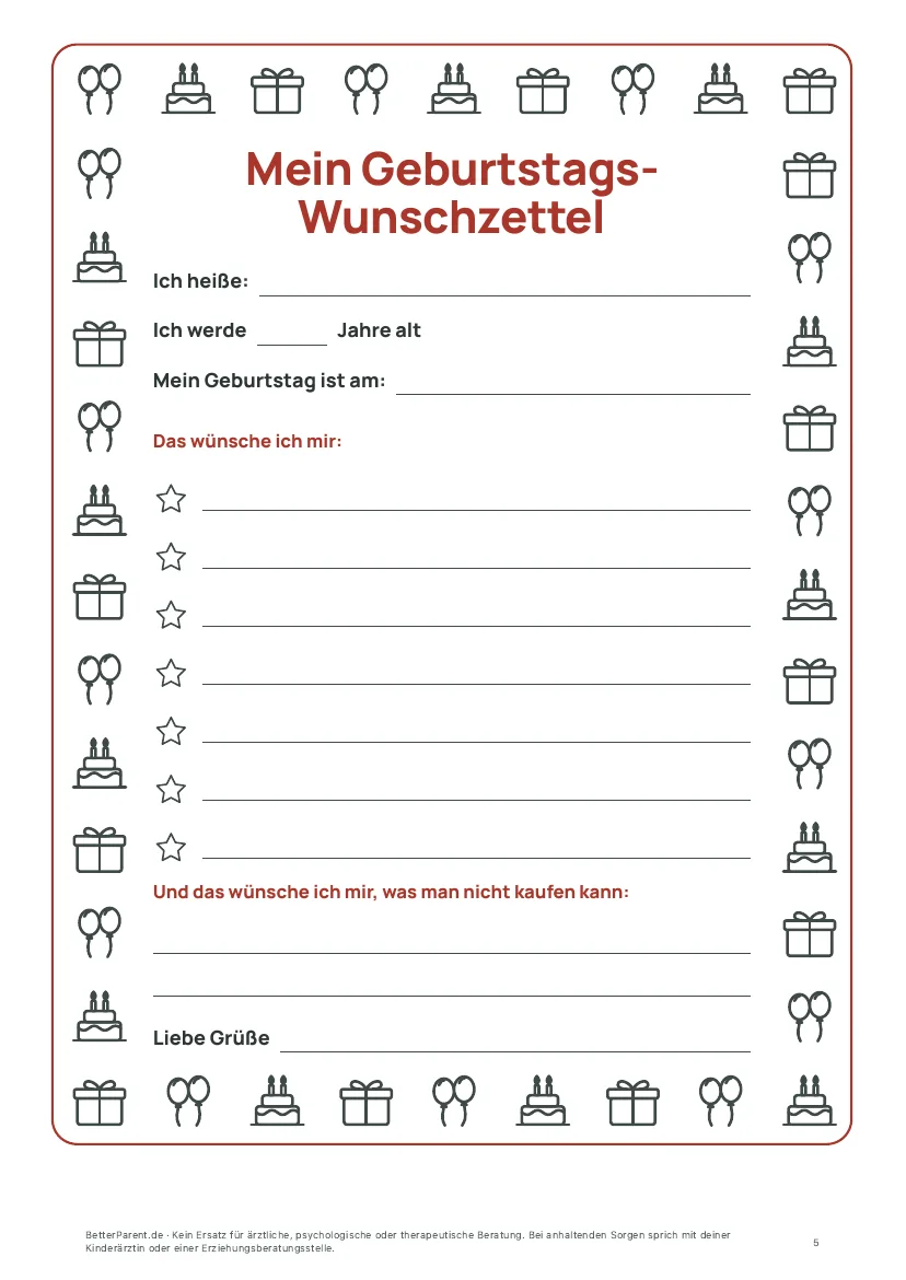 Vorschau: Zettel 3: zum Geburtstag mit Rand zum Ausmalen